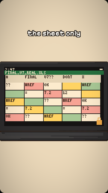 A laptop with a spreadsheet nobody else can read