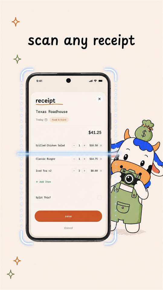 Mooney's spending breakdown for the month.